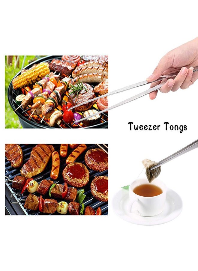 2 Pcs 12 Inch Tweezer Tongs,Stainless Steel Tweezers Tongs,Kitchen Cooking Tweezer Tongs With Precision Serrated Tips For Baking Decorating Beauty & Sea Food