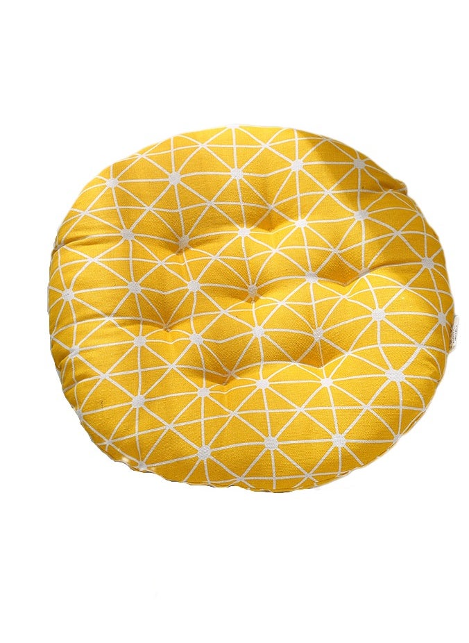 Comfortable Cotton-Linen Breathable Round Chair Cushion for Home and Office