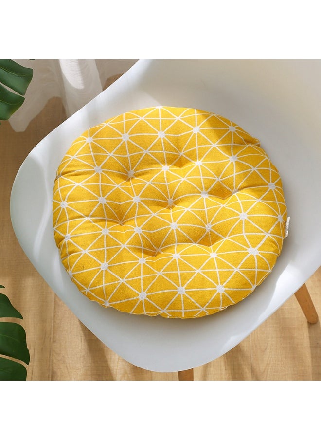 Comfortable Cotton-Linen Breathable Round Chair Cushion for Home and Office