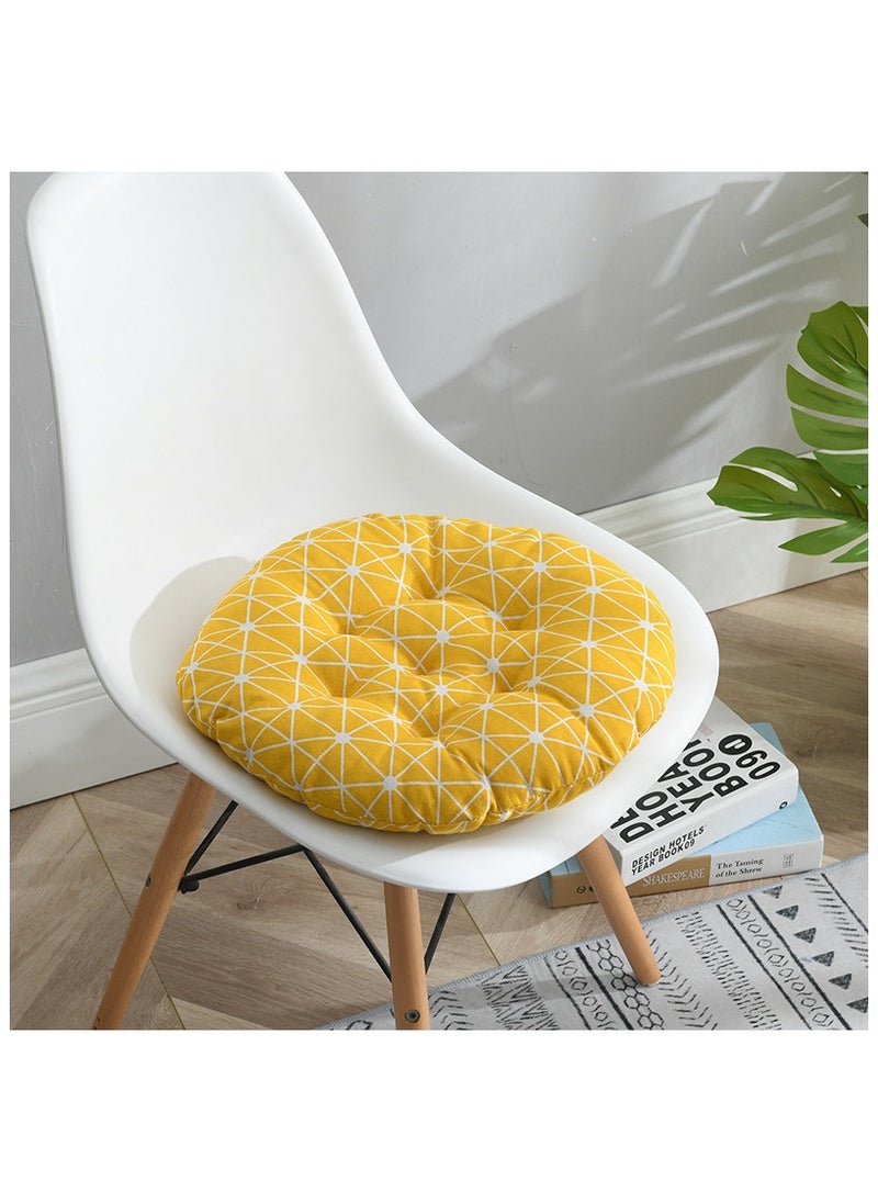 Comfortable Cotton-Linen Breathable Round Chair Cushion for Home and Office