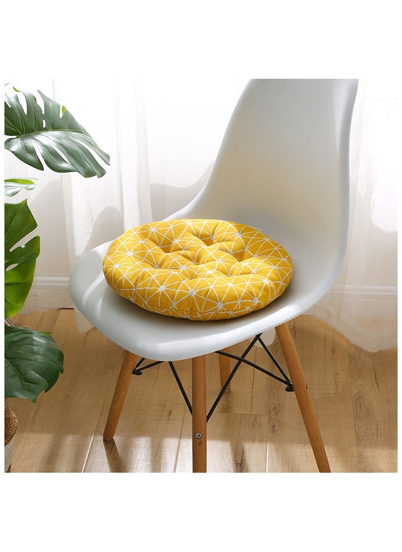 Comfortable Cotton-Linen Breathable Round Chair Cushion for Home and Office