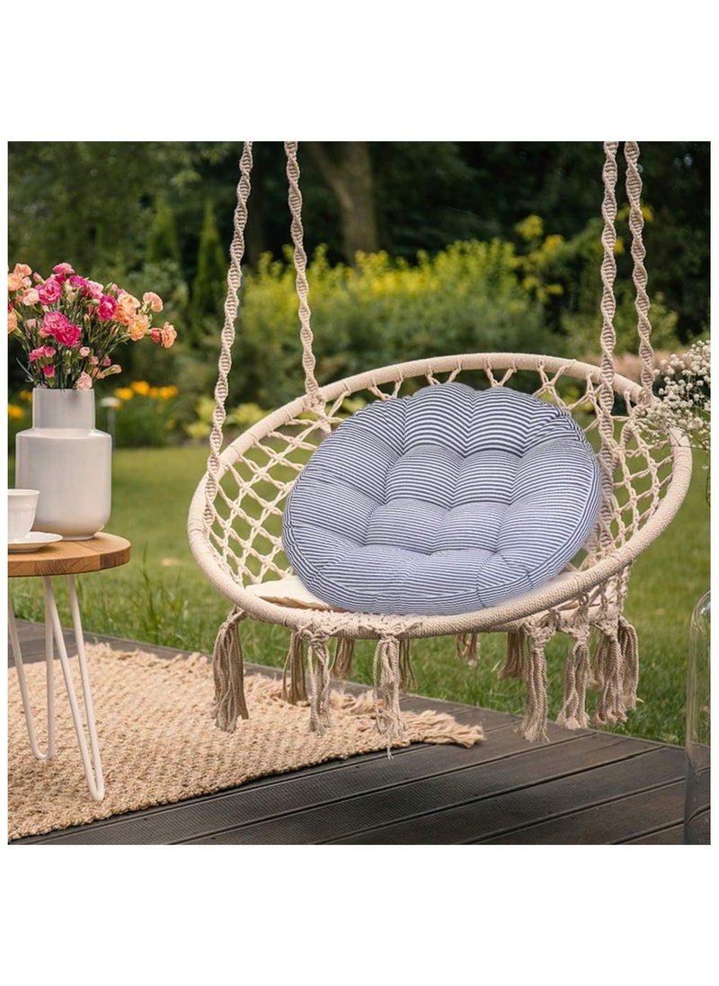 Comfortable Cotton-Linen Breathable Round Chair Cushion for Home and Office