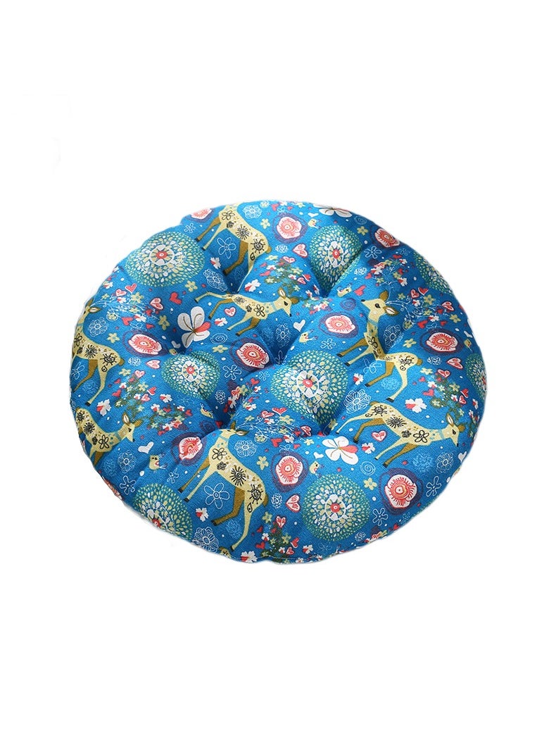 Comfortable Home Office Cotton-Linen Breathable Round Chair Cushion
