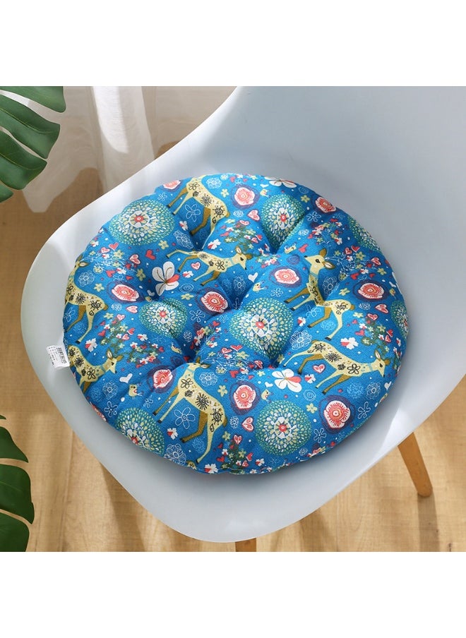 Comfortable Home Office Cotton-Linen Breathable Round Chair Cushion
