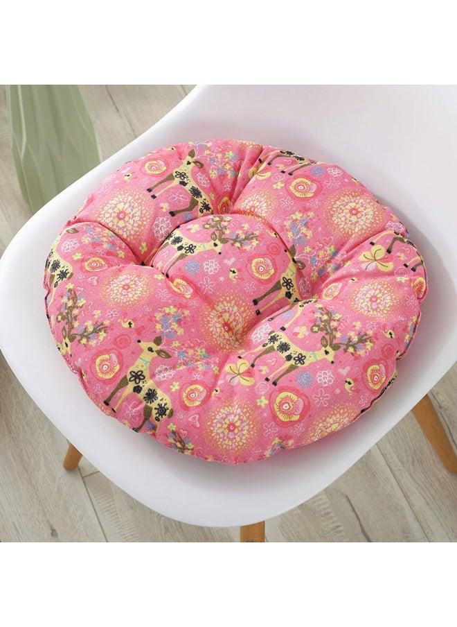 Comfortable Home Office Cotton-Linen Breathable Round Chair Cushion