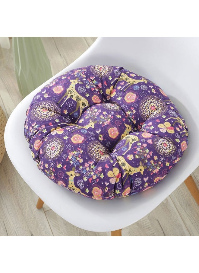 Comfortable Home Office Cotton and Linen Breathable Round Chair Cushion