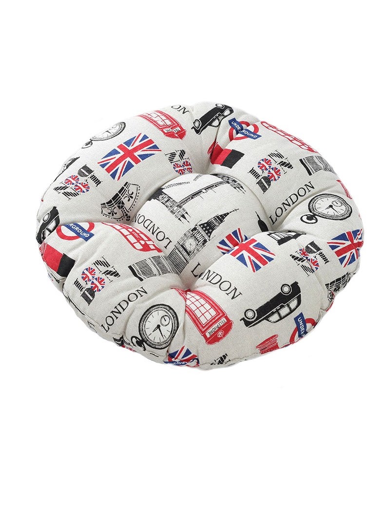 Comfortable Cotton-Linen Breathable Round Chair Cushion for Home Office