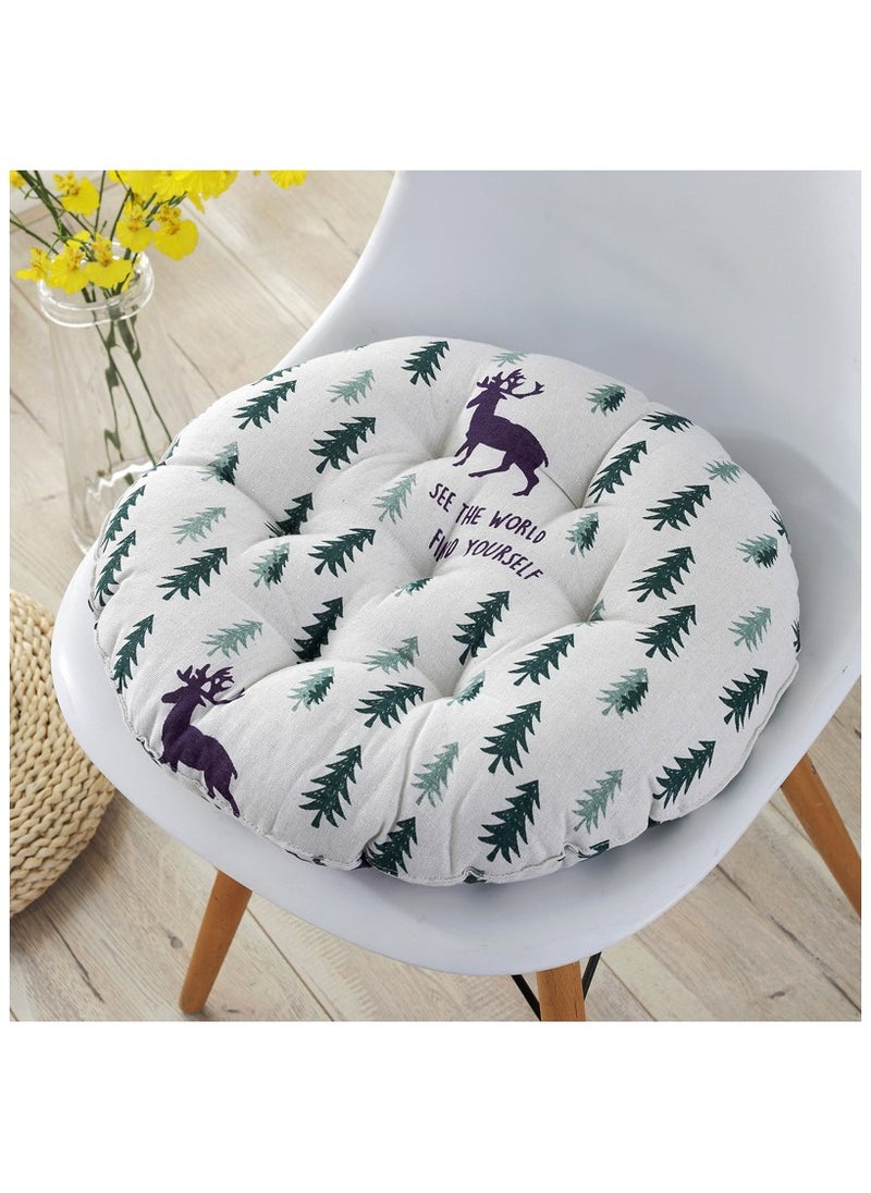 Comfortable Home Office Cotton Linen Breathable Round Chair Cushion