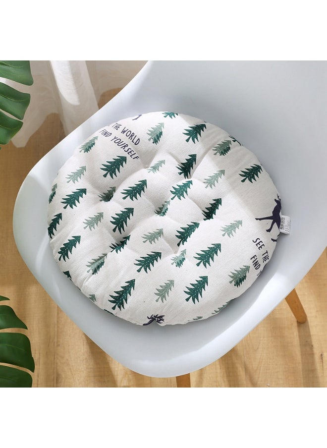 Comfortable Home Office Cotton Linen Breathable Round Chair Cushion