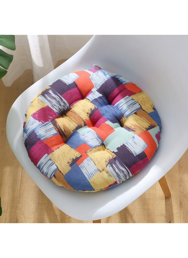 Comfortable Cotton-Linen Home Office Breathable Round Chair Cushion