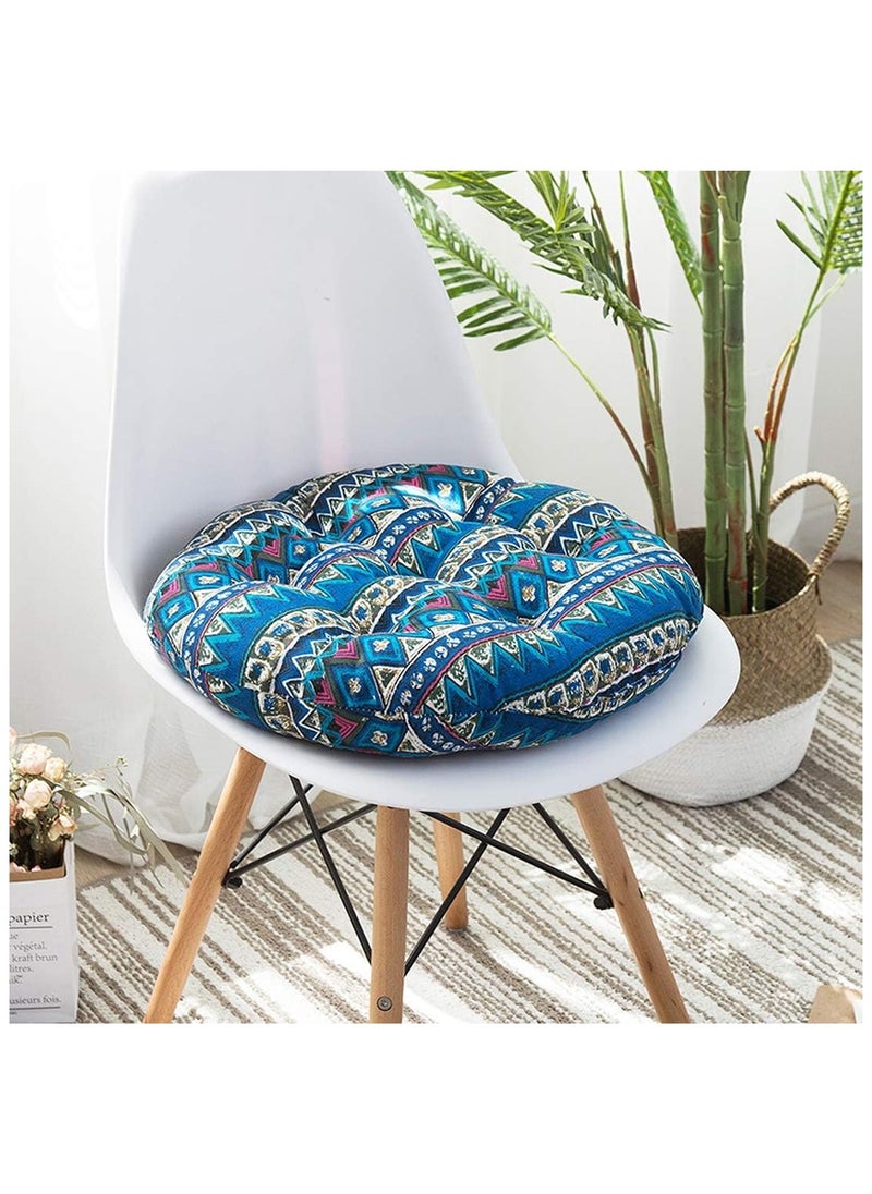 Comfortable Cotton-Linen Breathable Round Chair Cushion for Home Office