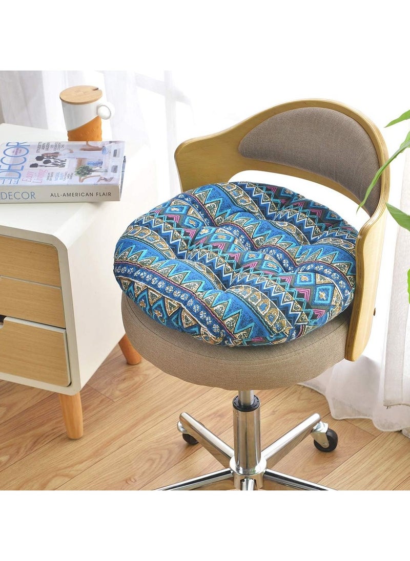 Comfortable Cotton-Linen Breathable Round Chair Cushion for Home Office