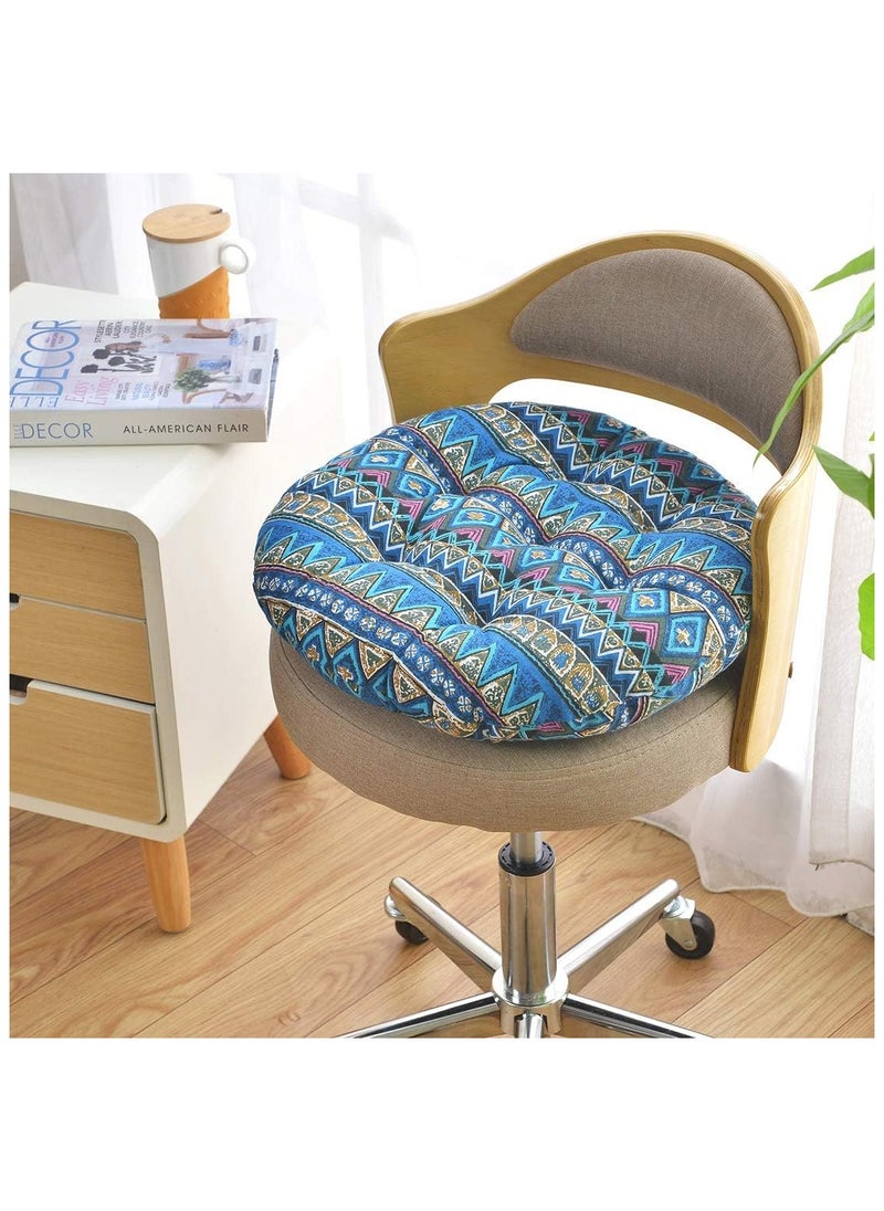 Comfortable Home Office Cotton Linen Breathable Round Chair Cushion