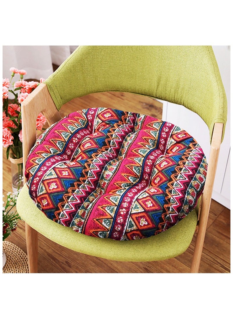 Comfortable Home Office Cotton Linen Breathable Round Chair Cushion