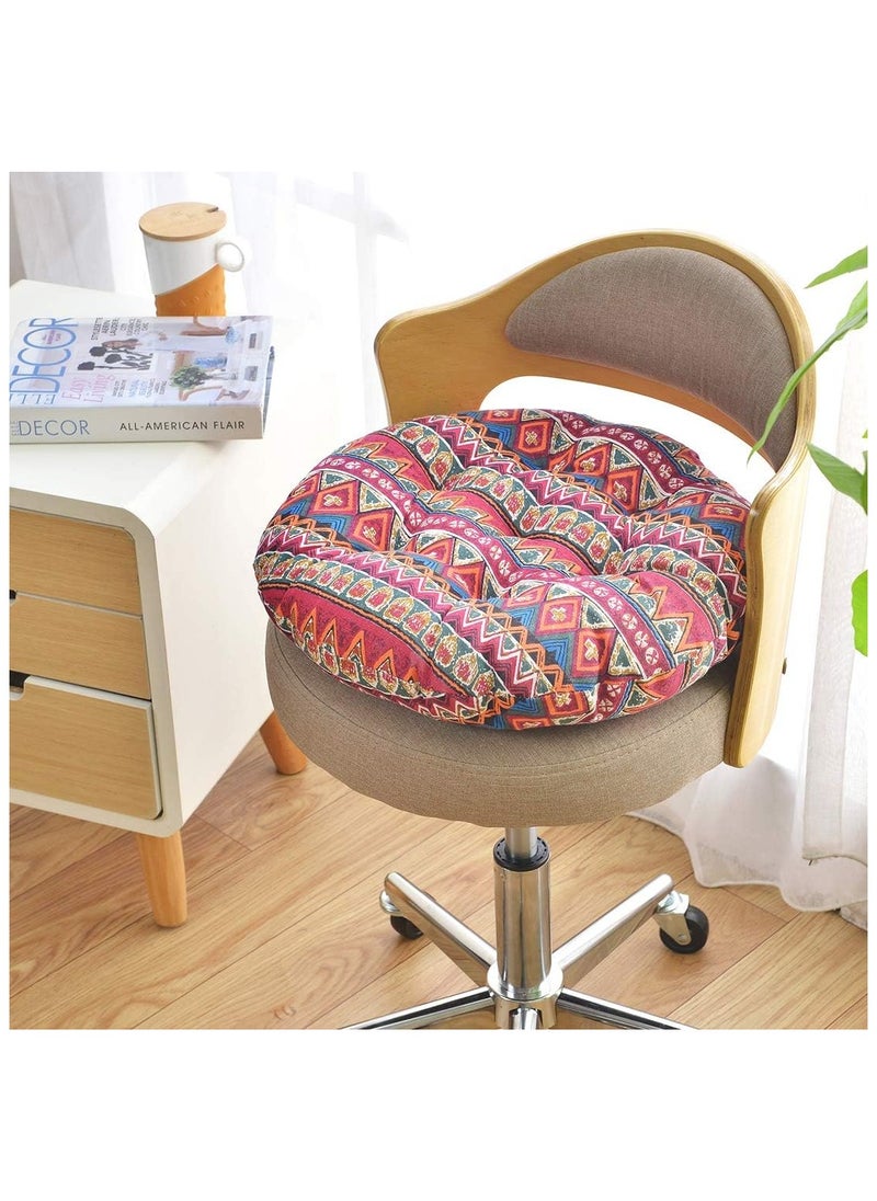 Comfortable Home Office Cotton Linen Breathable Round Chair Cushion