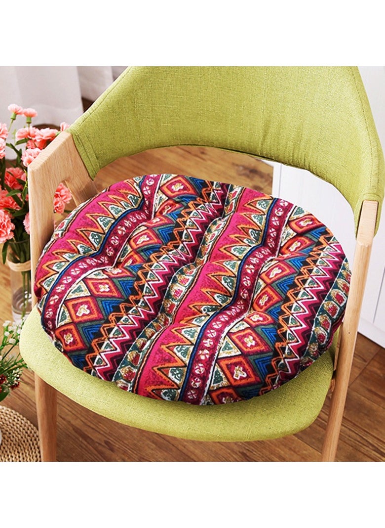 Comfortable Home Office Cotton Linen Breathable Round Chair Cushion