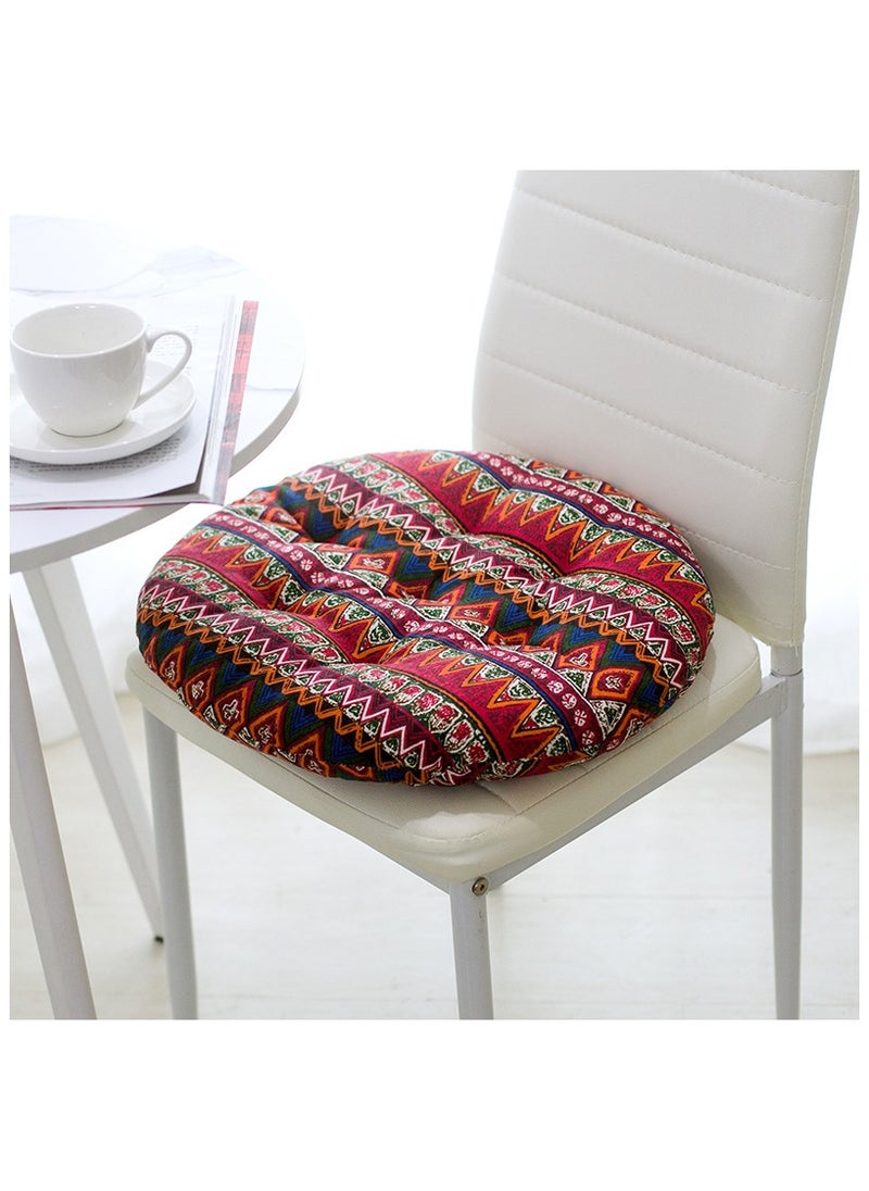 Comfortable Home Office Cotton Linen Breathable Round Chair Cushion