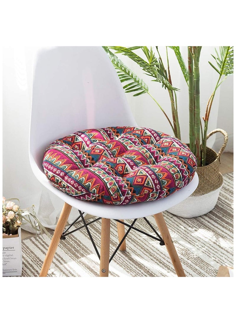 Comfortable Home Office Cotton Linen Breathable Round Chair Cushion