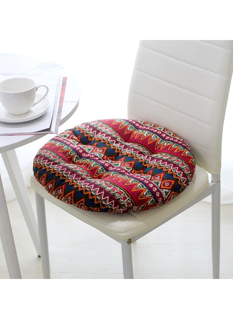 Comfortable Home Office Cotton Linen Breathable Round Chair Cushion