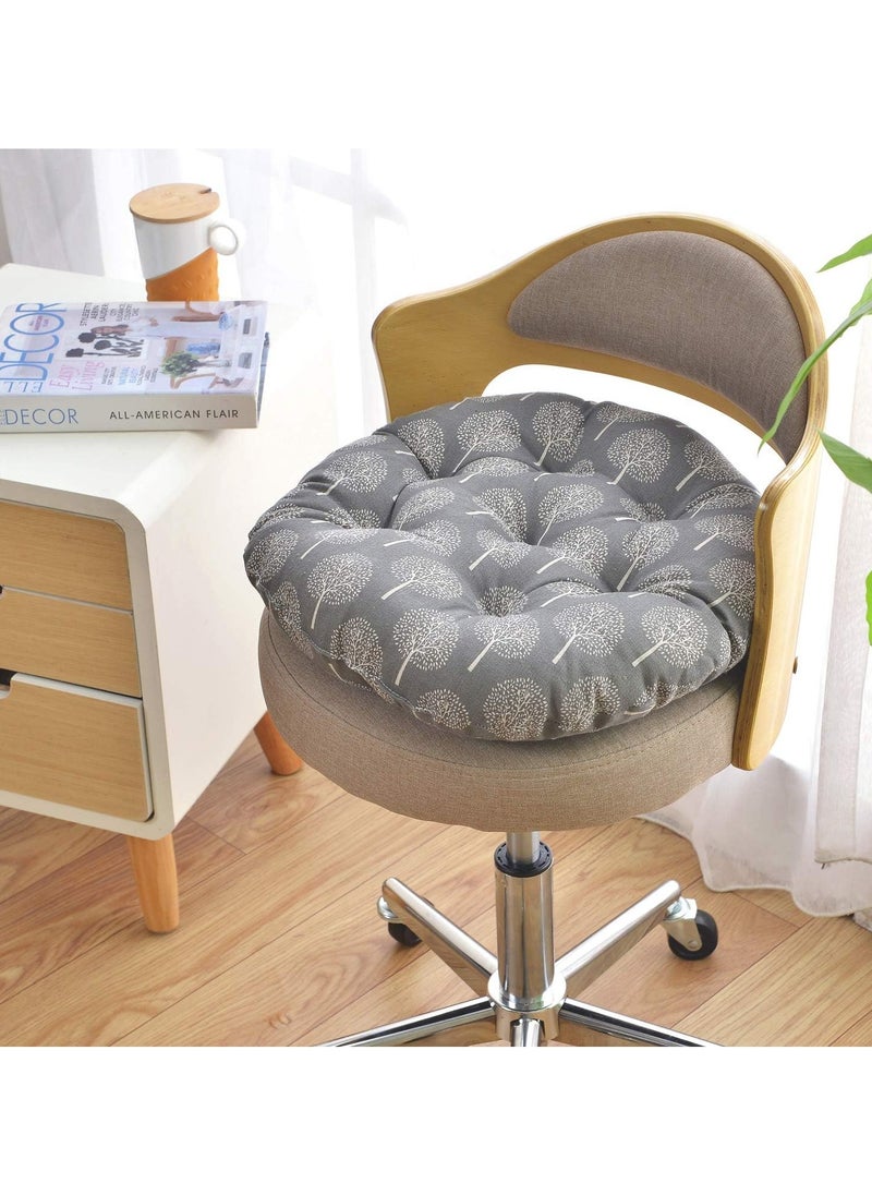 Comfortable Home Office Cotton Linen Breathable Round Chair Cushion