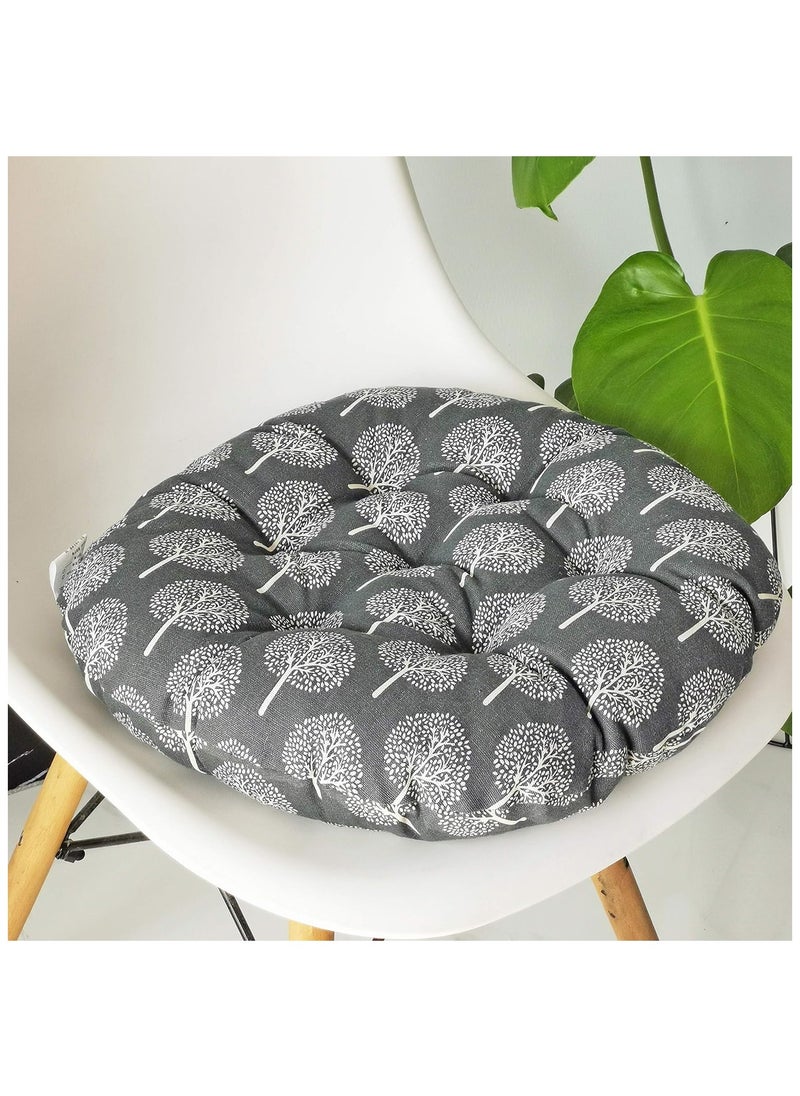 Comfortable Home Office Cotton Linen Breathable Round Chair Cushion