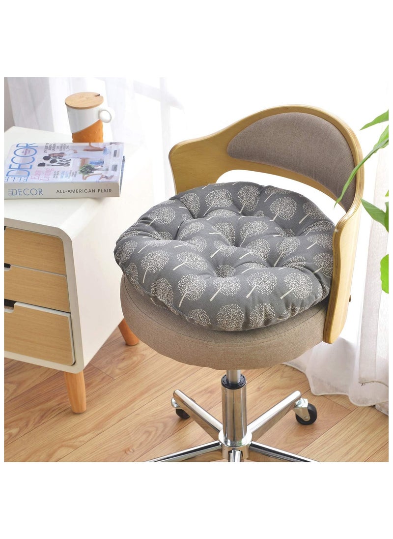 Comfortable Home Office Cotton Linen Breathable Round Chair Cushion