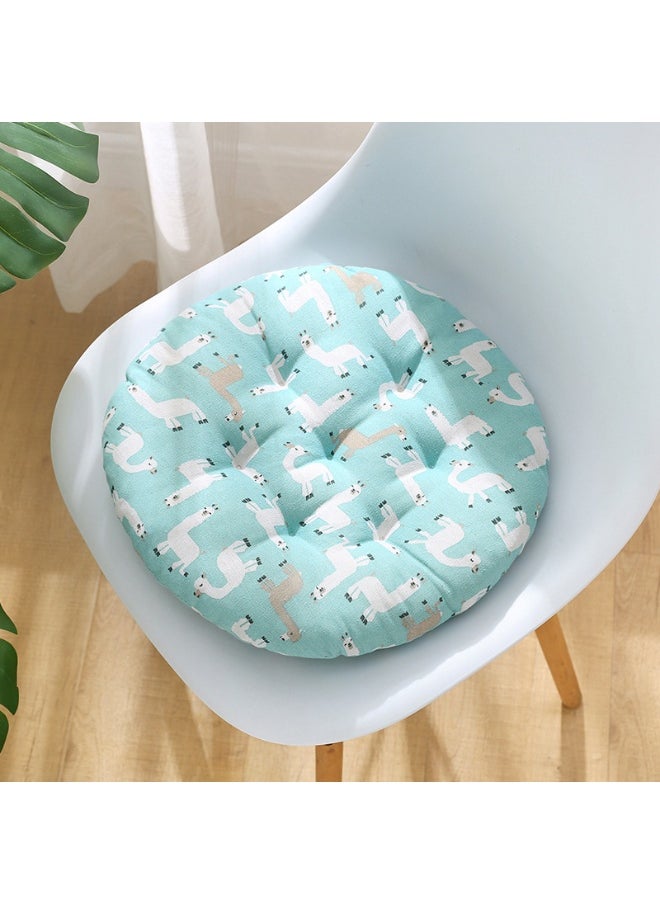 Comfortable Home Office Cotton Linen Breathable Round Chair Cushion