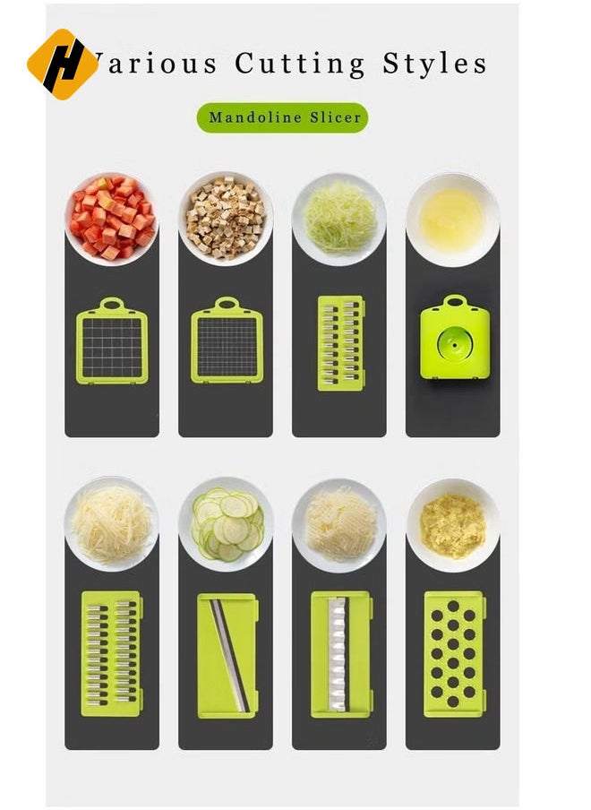 Vegetable Chopper, 12 in 1 Onion Mincer Chopper Dicer Mandoline Slicer, Fruit Food Chopper Vegetable Spiralizer Onion Cutter,Veggie Slicer Manual for Garlic, Cabbage, Carrot, Potato,Salad