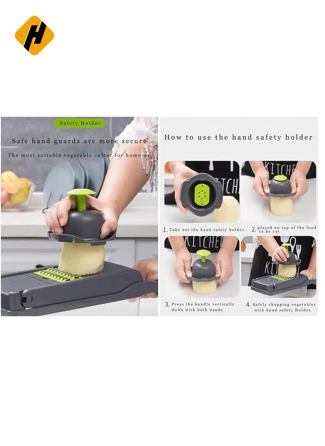 Vegetable Chopper, 12 in 1 Onion Mincer Chopper Dicer Mandoline Slicer, Fruit Food Chopper Vegetable Spiralizer Onion Cutter,Veggie Slicer Manual for Garlic, Cabbage, Carrot, Potato,Salad