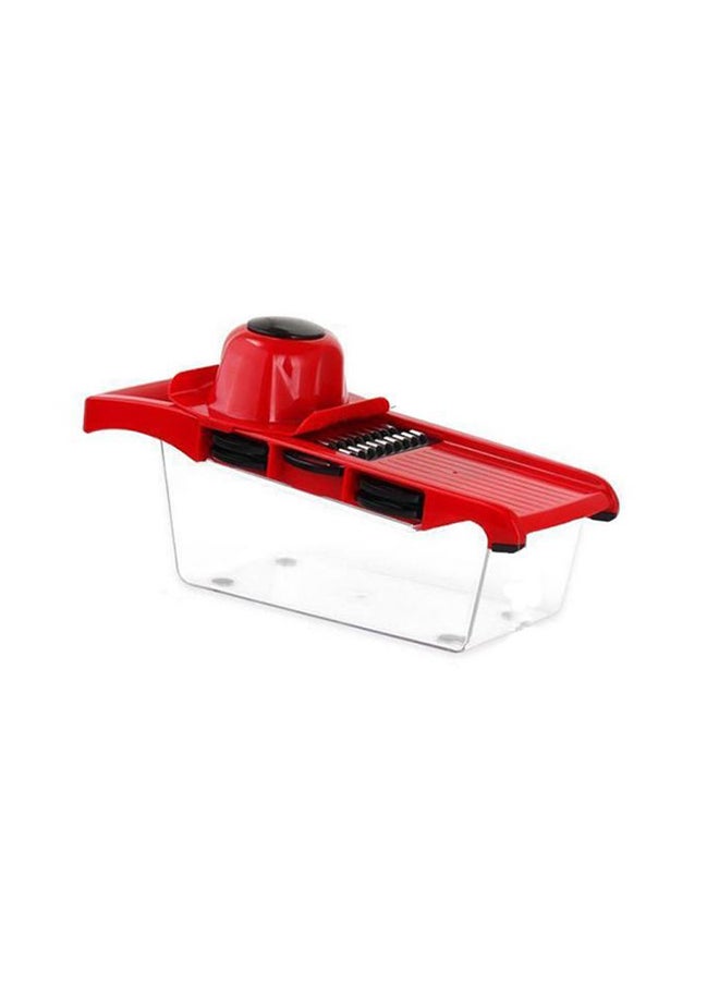 Vegetable Slicer/Cutter With Stainless Steel Blade Red/Clear 10.6cm