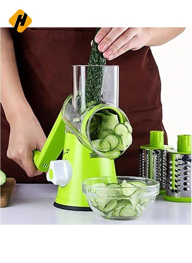 4 Pcs Vegetable Slicer 3 In 1 Handheld Spiral Rotary Drum Slicer For Vegetable Fruit Cheese Nut