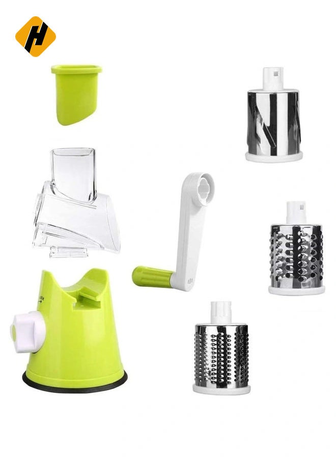 4 Pcs Vegetable Slicer 3 In 1 Handheld Spiral Rotary Drum Slicer For Vegetable Fruit Cheese Nut