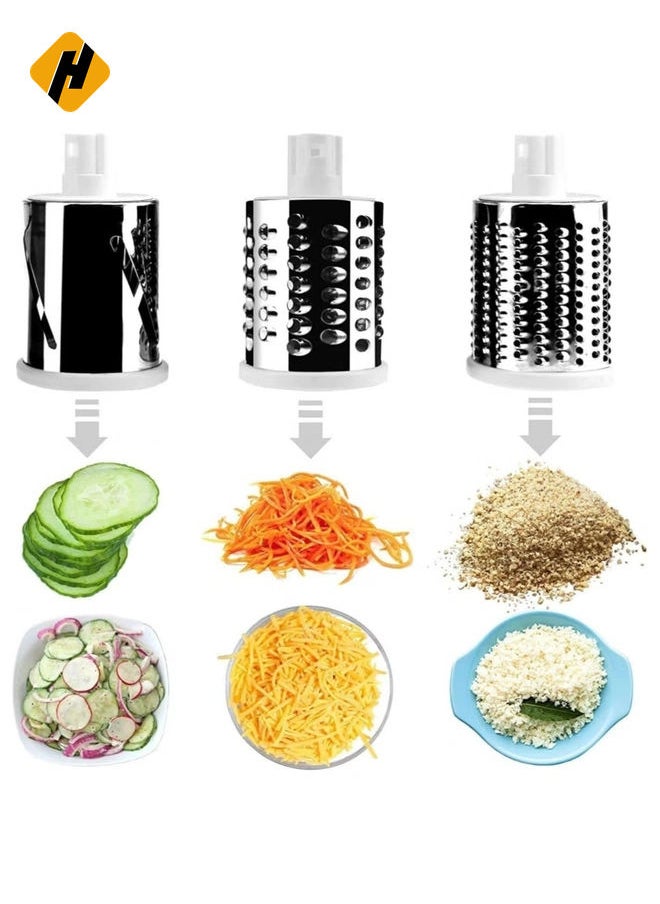 4 Pcs Vegetable Slicer 3 In 1 Handheld Spiral Rotary Drum Slicer For Vegetable Fruit Cheese Nut