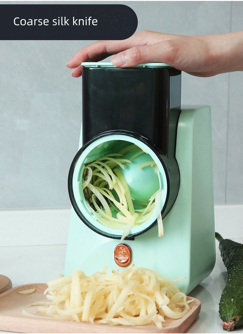 Electric Vegetable Slicer, Kitchen And Household Vegetable Slicer, Multifunctional Slicer, Automatic Drum Vegetable Slicer, Meat, Fruit, Fruit/Vegetable Slicer With 3 Blades  Vegetable Chopper, Food Potato Slicer