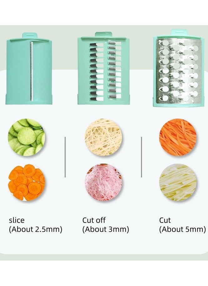 Electric Vegetable Slicer, Kitchen And Household Vegetable Slicer, Multifunctional Slicer, Automatic Drum Vegetable Slicer, Meat, Fruit, Fruit/Vegetable Slicer With 3 Blades  Vegetable Chopper, Food Potato Slicer