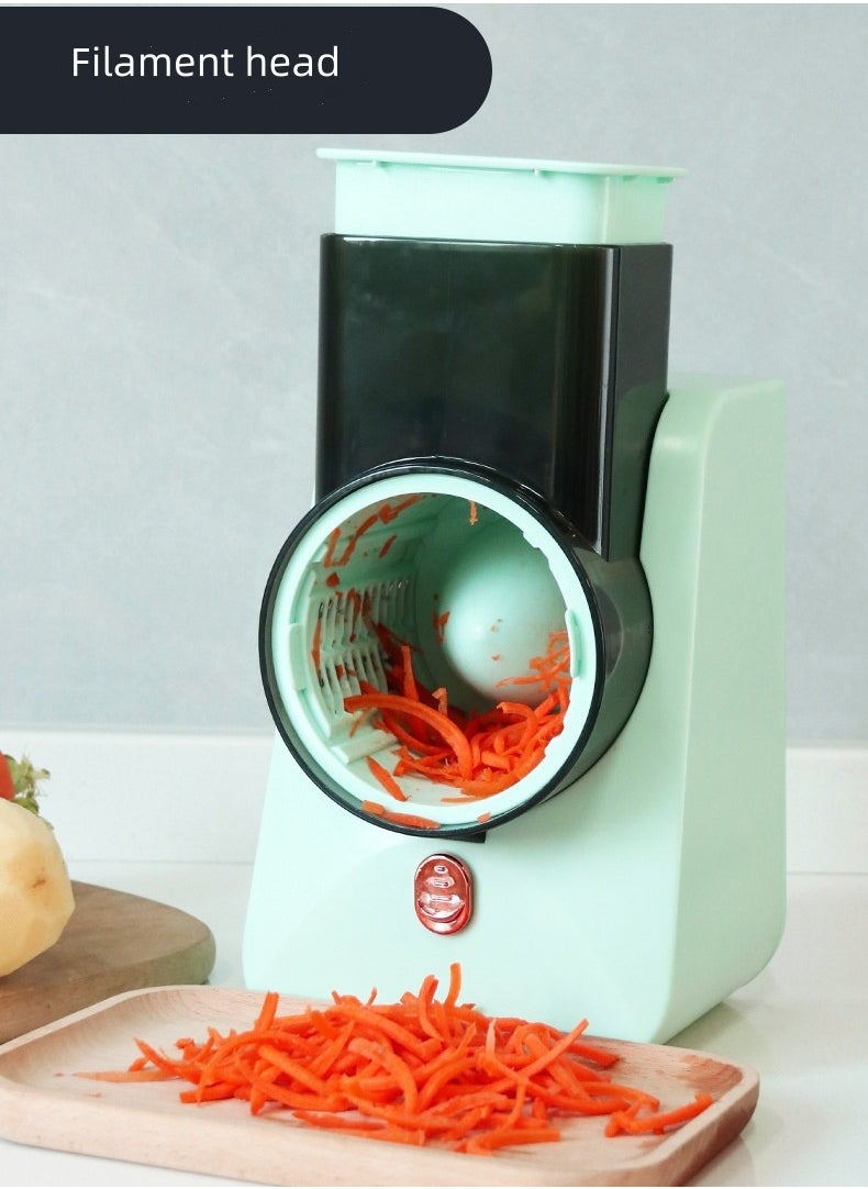 Electric Vegetable Slicer, Kitchen And Household Vegetable Slicer, Multifunctional Slicer, Automatic Drum Vegetable Slicer, Meat, Fruit, Fruit/Vegetable Slicer With 3 Blades  Vegetable Chopper, Food Potato Slicer