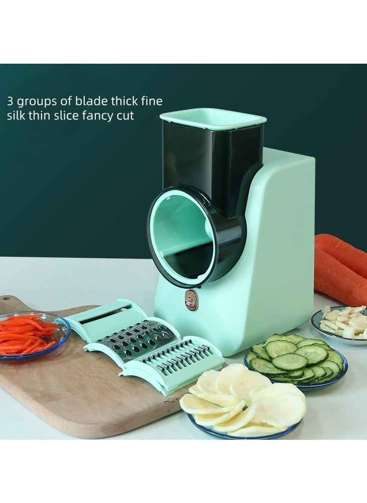 Electric Vegetable Slicer, Kitchen And Household Vegetable Slicer, Multifunctional Slicer, Automatic Drum Vegetable Slicer, Meat, Fruit, Fruit/Vegetable Slicer With 3 Blades  Vegetable Chopper, Food Potato Slicer