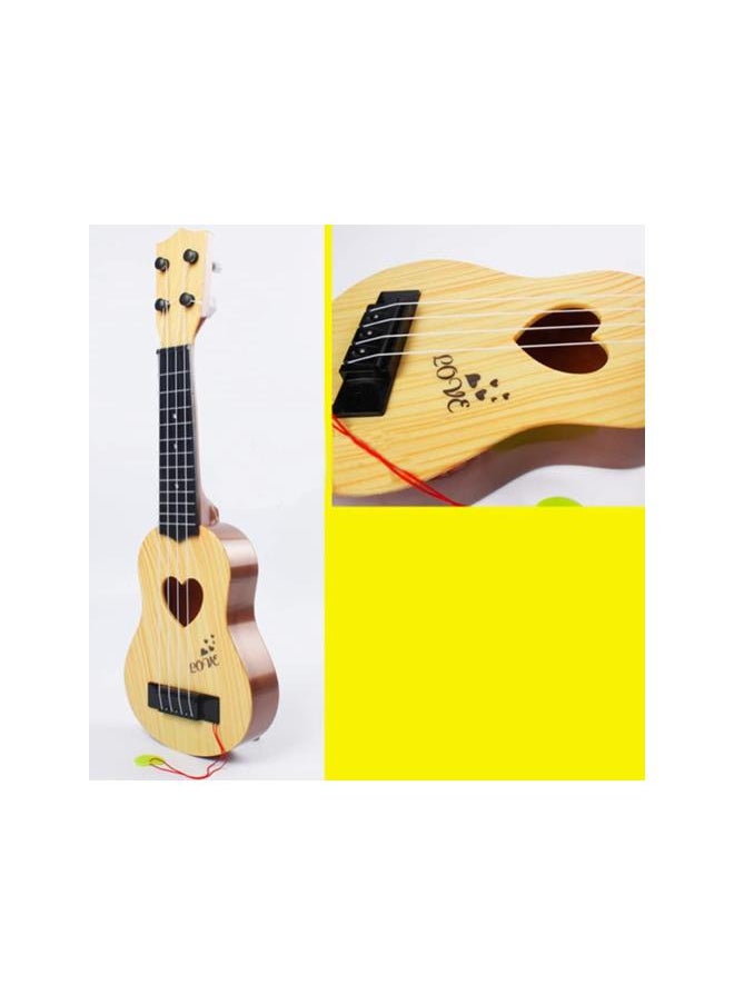 Ukulele Guitar Soprano Ukulele Children Small Ukulele Mini Guitar Playing Toy Beginner Ukulele with Four Strings (Beige)