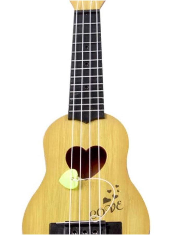 Ukulele Guitar Soprano Ukulele Children Small Ukulele Mini Guitar Playing Toy Beginner Ukulele with Four Strings (Beige)