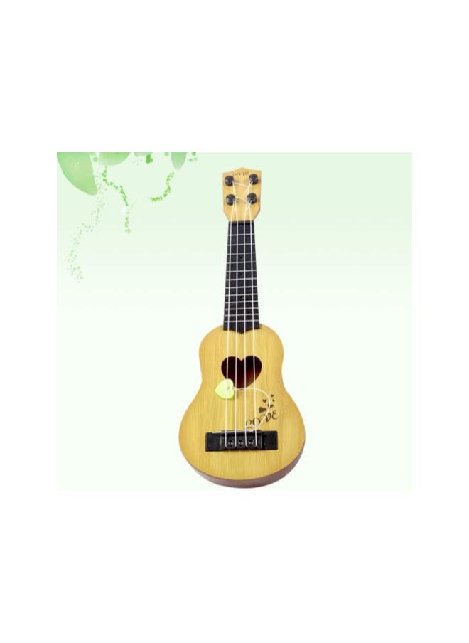Ukulele Guitar Soprano Ukulele Children Small Ukulele Mini Guitar Playing Toy Beginner Ukulele with Four Strings (Beige)