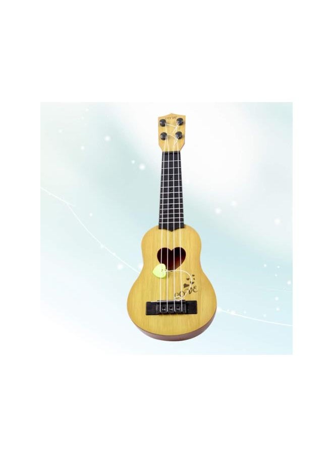 Ukulele Guitar Soprano Ukulele Children Small Ukulele Mini Guitar Playing Toy Beginner Ukulele with Four Strings (Beige)