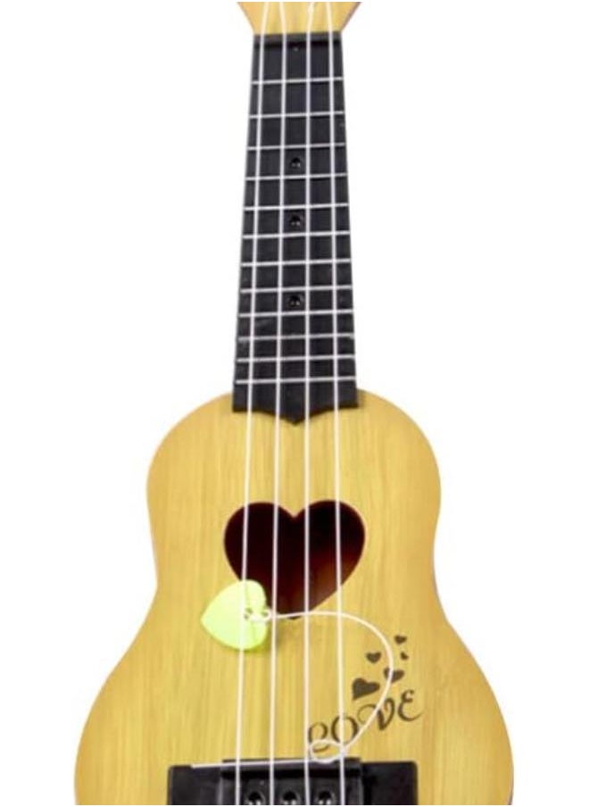 Ukulele Guitar Soprano Ukulele Children Small Ukulele Mini Guitar Playing Toy Beginner Ukulele with Four Strings (Beige)