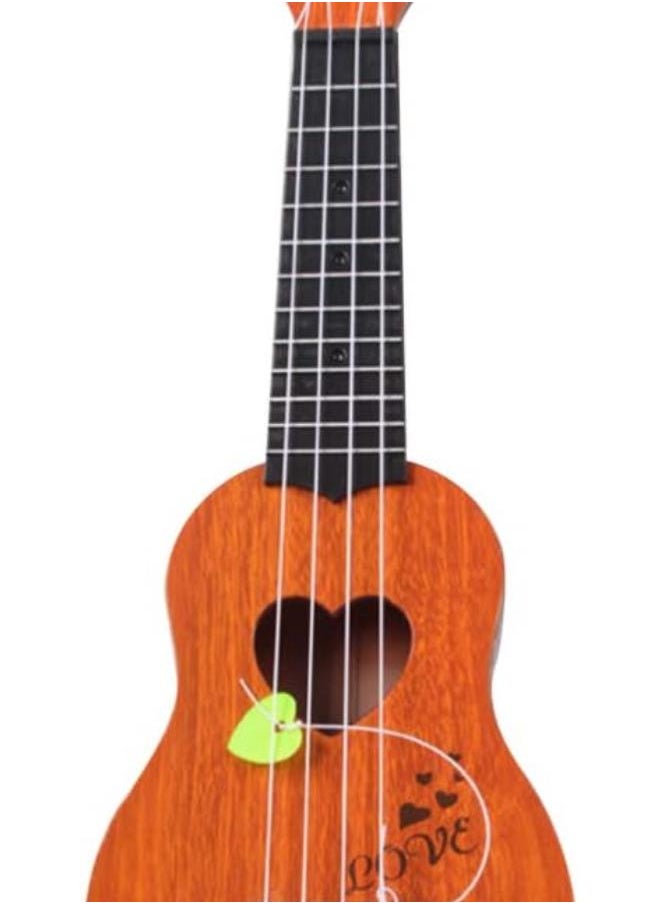 Ukulele Guitar Soprano Ukulele Children Small Ukulele Mini Guitar Playing Toy Beginner Ukulele with Four Strings (Khaki)