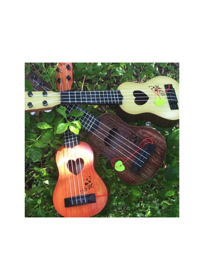 Ukulele Guitar Soprano Ukulele Children Small Ukulele Mini Guitar Playing Toy Beginner Ukulele with Four Strings (Khaki)