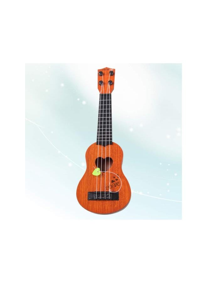 Ukulele Guitar Soprano Ukulele Children Small Ukulele Mini Guitar Playing Toy Beginner Ukulele with Four Strings (Khaki)