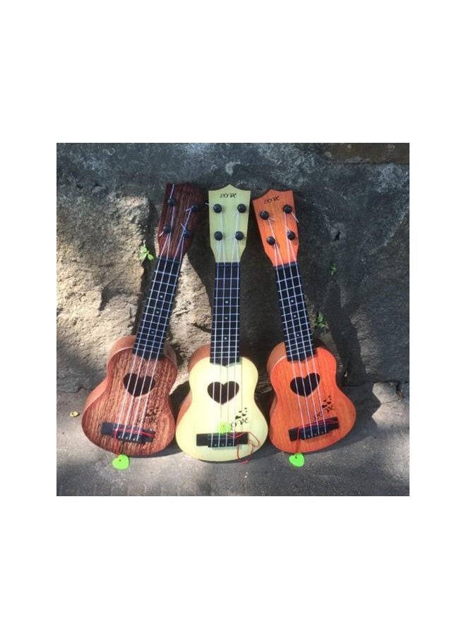 Ukulele Guitar Soprano Ukulele Children Small Ukulele Mini Guitar Playing Toy Beginner Ukulele with Four Strings (Khaki)