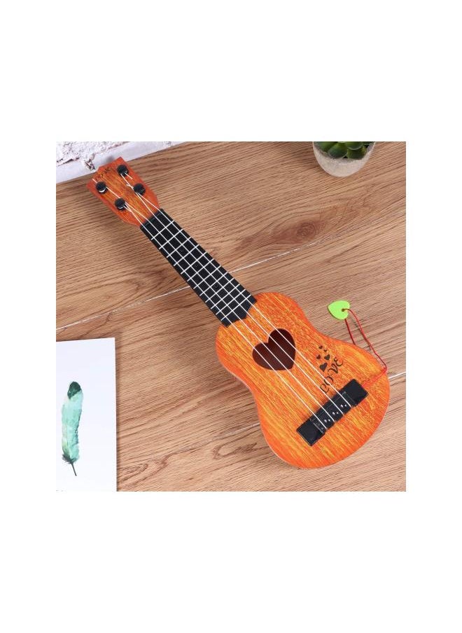 Ukulele Guitar Soprano Ukulele Children Small Ukulele Mini Guitar Playing Toy Beginner Ukulele with Four Strings (Khaki)
