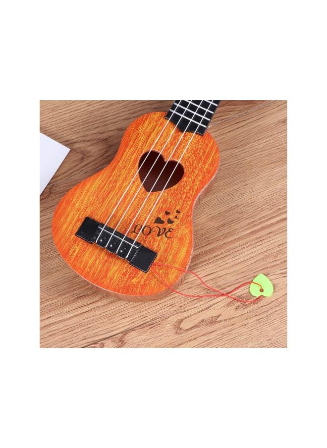 Ukulele Guitar Soprano Ukulele Children Small Ukulele Mini Guitar Playing Toy Beginner Ukulele with Four Strings (Khaki)