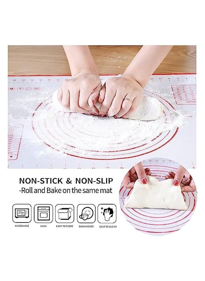Baking Mat, Silicone Rolling Pastry Mat, Non Stick Kneading Pad Sheet Glass Fiber Rolling Dough Large Size For Cake Macaron Kitchen Tools, Reusable Food-Safe (15.7 * 11.8in/40 * 30cm)