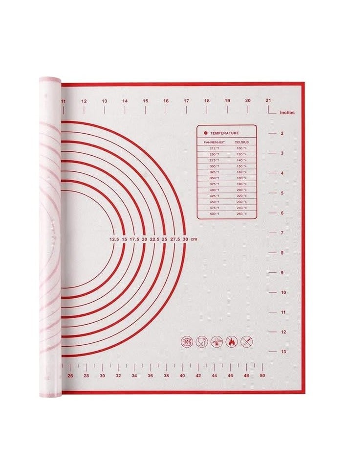Baking Mat, Silicone Rolling Pastry Mat, Non Stick Kneading Pad Sheet Glass Fiber Rolling Dough Large Size For Cake Macaron Kitchen Tools, Reusable Food-Safe (15.7 * 11.8in/40 * 30cm)